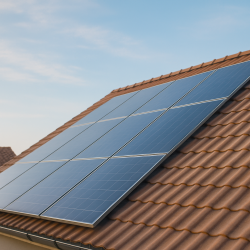 Panneaux solaires installés sur une toiture dans la Somme en matinée