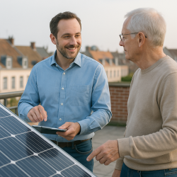 Consultant discutant de subventions d’installation photovoltaïque sur terrasse à Lille